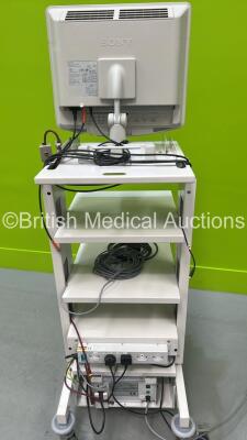 CTL Medical Stack Trolley with Sony Monitor and Steute Footswitch (Powers Up) - 5