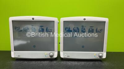 2 x GE Carescape B650 Touch Screen Patient Monitors Including Printer Option *Both Mfd 2012* (Both Power Up) *SN SEW12080199HA / SEW12080217HA*