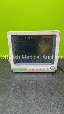 Mindray BeneView T5 Patient Monitor Including Mindray MPM Module Including ECG, SpO2, NIBP, IBP1, T1, T2, and IBP2 Options and CO2 Gas Module - Some Casing Damage - See Photo (Powers Up) *CM-07112872*