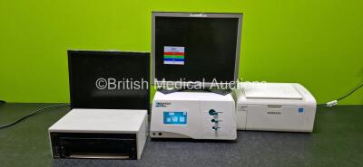 Mixed Lot Including 2 x Dell Monitors (Both Power Up), 1 x Samsung Laser Printer ML-2168, 1 x Printrex Medical Printer and 1 x Buffalo Filter VisiClear Surgical Smoke Plume Evacuator (Powers Up) *SN VC00329 / Z71GB8GCCC0068Y / JK005074765*