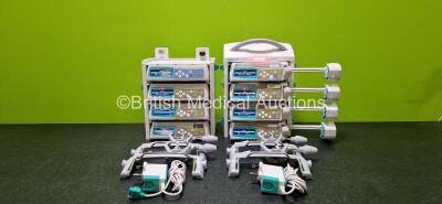 Job Lot Including 4 x B.Braun Perfusor Space Syringe Pumps, 4 x B.Braun Infusomat Space Infusion Pumps, 2 x B.Braun Space Stations, 4 x Pole Clamps and 2 x Power Supplies (All Power Up) *SN 457979 / 457265 / 457884 / 458053 / 386867 / 386819 / 387015 / 38