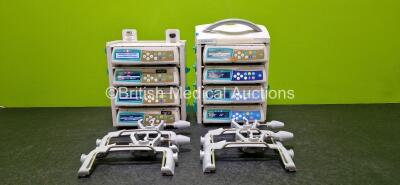 Job Lot Including 8 x B.Braun Infusomat Space Infusion Pumps, 2 x B.Braun Space Stations and 4 x Pole Clamps (All Power Up with Stock Power Supply - Stock Power Supply Not Included) *SN 457629 / *458059 / 457931 / 457894 / 457982 / 457978 / 457522 / 44935