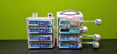 Job Lot Including 4 x B.Braun Perfusor Space Syringe Pumps (3 x Power Up with Stock Power Supply - Stock Power Supply Not Included and 1 x No Power - See Photos), 4 x B.Braun Infusomat Space Infusion Pumps (All Power Up with Stock Power Supply - Stock Pow