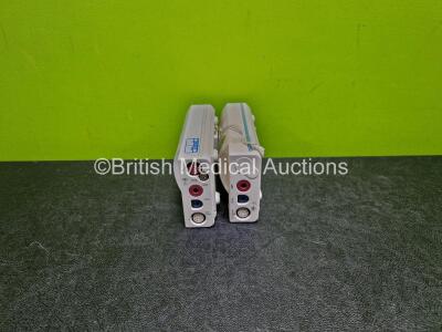 2 x Philips M3001A Modules Including ECG, SpO2, NBP, Press and Temp Options *SN DE512B2776 / NA*