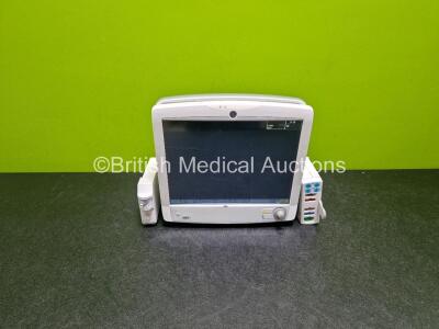 GE B650 Carescape Patient Monitor *Mfd 2014* (Powers Up, Very Light Scratching on Screen - See Photo) with 1 x GE E-MINIC-00 Gas Module *Mfd - 2014* with D-fend Pro Water Trap and GE E-PSMP-01 Module *Mfd - 2014* with ECG, SpO2, T1, T2, P1, P2 and NIBP O