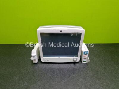 GE B650 Carescape Patient Monitor *Mfd 2014* (Powers Up, Very Light Scratching on Screen - See Photo) with 1 x GE E-MINIC-00 Gas Module *Mfd - 2014* with D-fend Pro Water Trap and GE E-PSMP-01 Module *Mfd - 2014* with ECG, SpO2, T1, T2, P1, P2 and NIBP O