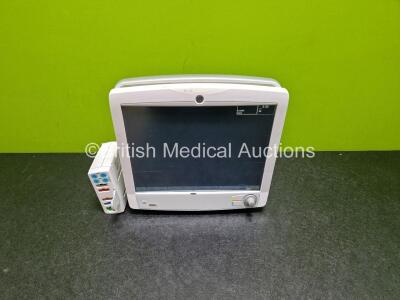 GE B650 Carescape Patient Monitor *Mfd 2014* (Powers Up, Very Light Scratching on Screen - See Photo) and GE E-PSMP-01 Module *Mfd - 2014* with ECG, SpO2, T1, T2, P1, P2 and NIBP Options *SN 7109871 / SEW1422906HA*