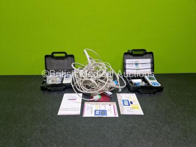 Mixed Lot Including 1 x Verity Medical NeuroTrac ETS Dual Channel Digital TENS Machine, 1 x Verity Medical NeuroTrac Myoplus Dual Channel Digital TENS Machine and Various Patient Monitoring Cables