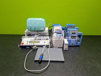 Mixed Lot Including 1 x Ameda Elite Breast Pump, 1 x Cuda XLS-180 Xenon Light Source, 1 x Alaris Infusion Pumps, 1 x Cardicalhealth IVAC PCAM Syringe Pump, 1 x Mindray Module and 1 x Inditherm Mattress Warmer