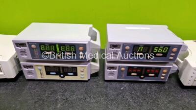 Job Lot Including 3 x Nellcor N-560 Pulse Oximeters, 2 x Nellcor N-550 Pulse Oximeters and 2 x Radical Masimo Pulse Oximeters (All Power Up) - 4