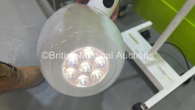 1 x Daray Patient Examination Lamp on Stand (Powers Up with Good Bulb - Damaged Arm - See Pictures) and 1 x Stainless Steel Trolley *S/N NA* - 5