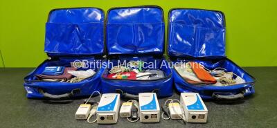 Job Lot Including 3 x Oralite Emergency Carry Bags, 1 x Masimo Ref 800101 Mainstream Analyzer, 2 x Phasein Ref 800101 Analyzers, 3 x Ortivus M531 Measuring Units (2 x Missing Covers - See Photos) and Various Patient Monitoring Cables and Accessories