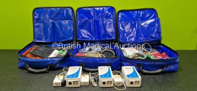 Job Lot Including 3 x Oralite Emergency Carry Bags, 2 x Masimo Ref 800101 Mainstream Analyzers, 1 x Phasein Ref 800101 Analyzer, 3 x Ortivus M531 Measuring Units (1 x Missing Cover - See Photos) and Various Patient Monitoring Cables and Accessories