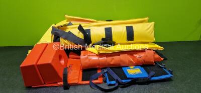 Job Lot Including 1 x SP Services Splint-Pack, 1 x BoundTree Medical Head Immobiliser with 2 x Foam Blocks, 1 x Spencer Head Immobiliser and 5 x Immobiliser Splints