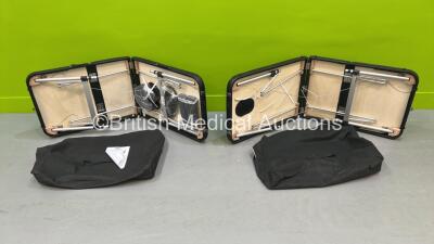 2 x Sunflower Portable Treatment Tables in Carry Cases