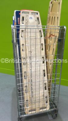 Cage of 8 x Spinal Boards and 1 x Aluminium Scoop Stretcher (Cage Not Included) - 4