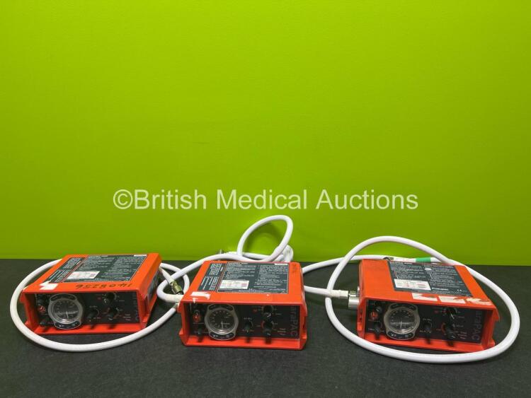 3 x Smiths Pneupac paraPAC 200D Ventilators with Hoses *MR Compatible*