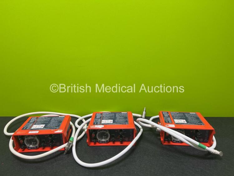 3 x Smiths Pneupac paraPAC 200D Ventilators with Hoses *MR Compatible*