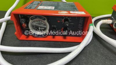 3 x Smiths Pneupac paraPAC 200D Ventilators with Hoses *MR Compatible* (1 x Damage to Casing - See Photos) - 2