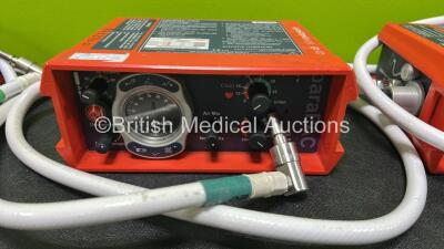 3 x Smiths Pneupac paraPAC 200D Ventilators with Hoses *MR Compatible* (1 x Damage to Casing - See Photos) - 3