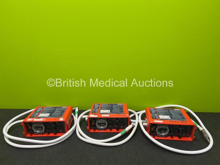 3 x Smiths Pneupac paraPAC 200D Ventilators with Hoses *MR Compatible*