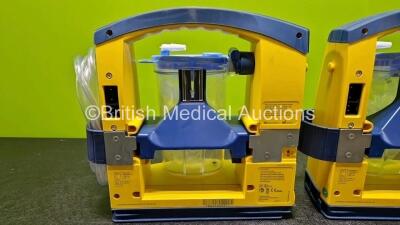 3 x Laerdal LSU Suction Units Including 3 x NiMH Batteries and 3 x Suction Cups and Lids (All Power Up and All Damaged Cases - See Photos) - 11