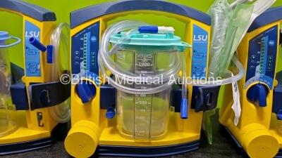 3 x Laerdal LSU Suction Units Including 3 x NiMH Batteries and 3 x Suction Cups and Lids (All Power Up) - 4