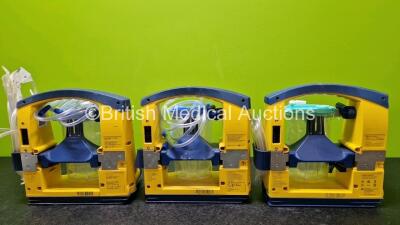 3 x Laerdal LSU Suction Units Including 2 x NiMH Batteries and 3 x Suction Cups and Lids (All Power Up and 2 x Damaged Casings - See Photos) - 9