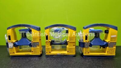 3 x Laerdal LSU Suction Units Including 2 x NiMH Batteries and 3 x Suction Cups and Lids (2 x Power Up, 1 x No Power and 1 x Damaged - See Photos) - 9