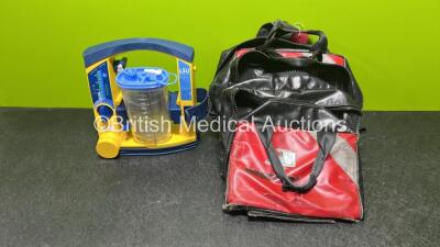 1 x Laerdal Suction Unit with Cup (Powers Up) with 2 x Emergency Bags (Some Damage) *78281581237*