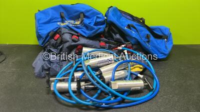 4 x Hartwell Medical Evac-U-Splints with 8 x Hartwell Pumps and 2 x Carry Bags