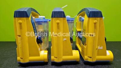 3 x Laerdal LSU Suction Units Including 3 x NiMH Batteries and 3 x Suction Cups and Lids (All Power Up) - 6