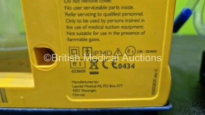 3 x Laerdal LSU Suction Units Including 3 x NiMH Batteries and 3 x Suction Cups and Lids (All Power Up) - 8