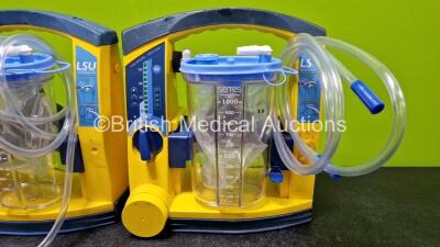 3 x Laerdal LSU Suction Units Including 3 x NiMH Batteries and 3 x Suction Cups and Lids (All Power Up andAll Damaged Casings - See Photos) - 5