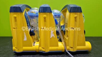 3 x Laerdal LSU Suction Units Including 3 x NiMH Batteries and 3 x Suction Cups and Lids (All Power Up andAll Damaged Casings - See Photos) - 6