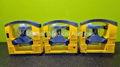 3 x Laerdal LSU Suction Units Including 3 x NiMH Batteries and 3 x Suction Cups and Lids (All Power Up andAll Damaged Casings - See Photos) - 12