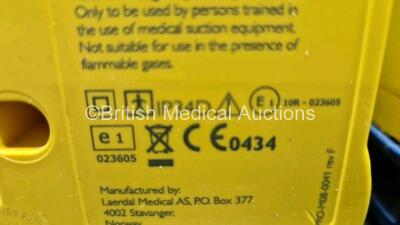 3 x Laerdal LSU Suction Units Including 3 x NiMH Batteries and 3 x Suction Cups and Lids (All Power Up andAll Damaged Casings - See Photos) - 13