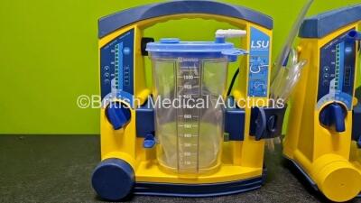 2 x Laerdal LSU Suction Units Including 2 x Suction Cups and Lids (Both Power Up, Both Missing Batteries and Both Damaged Casings - See Photos) - 3