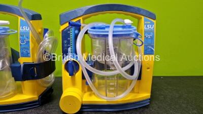 2 x Laerdal LSU Suction Units Including 2 x Suction Cups and Lids (Both Power Up, Both Missing Batteries and Both Damaged Casings - See Photos) - 4