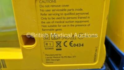 2 x Laerdal LSU Suction Units Including 2 x Suction Cups and Lids (Both Power Up, Both Missing Batteries and Both Damaged Casings - See Photos) - 9