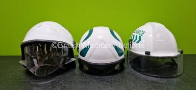 3 x Ambulance Safety Helmets