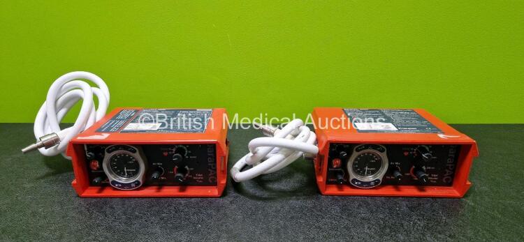 2 x Smiths Pneupac paraPAC 200D Ventilators with Hoses *MR Compatible*