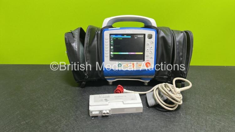 Zoll X Series Monitor/Defibrillator Application Version 02.34.05.00 (Powers Up and Passes Self Test) Including Pacer, ECG, SPO2, NIBP, CO2 and Printer Options with 2 x Sure Power II Li-Ion Batteries and 1 x Paddle Lead *SN AR16C018541*