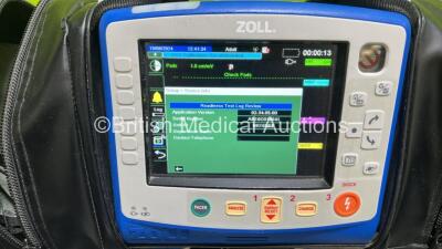 Zoll X Series Monitor/Defibrillator Application Version 02.34.05.00 (Powers Up and Passes Self Test) Including Pacer, ECG, SPO2, NIBP, CO2 and Printer Options with 2 x Sure Power II Li-Ion Batteries and 1 x Paddle Lead *SN AR16C018541* - 3