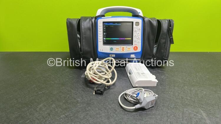 Zoll X Series Monitor/Defibrillator Application Version 02.34.05.00 (Powers Up and Passes Self Test) Including Pacer, ECG, SPO2, NIBP, CO2 and Printer Options with 2 x Sure Power II Li-Ion Batteries, 1 x 6 Lead ECG Lead Adapter and 1 x Paddle Lead *SN AR1