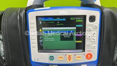 Zoll X Series Monitor/Defibrillator Application Version 02.34.05.00 (Powers Up and Passes Self Test) Including Pacer, ECG, SPO2, NIBP, CO2 and Printer Options with 2 x Sure Power II Li-Ion Batteries, 1 x 6 Lead ECG Lead Adapter and 1 x Paddle Lead *SN AR1 - 3