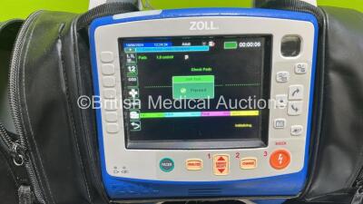 Zoll X Series Monitor/Defibrillator Application Version 02.34.05.00 (Powers Up and Passes Self Test, Printer Missing Metal Plate) Including Pacer ECG, SPO2, NIBP, CO2 and Printer Options with 2 x Sure Power II Li-Ion Batteries, 1 x 6 Lead ECG Lead Adapter - 2