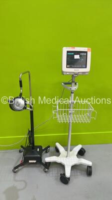 1 x Philips IntelliVue MP5 Patient Monitor on Stand (Powers Up) and 1 x Daray Patient Examination Lamp on Stand (No Power) *S/NDE21051749*