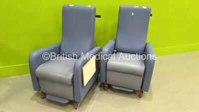 2 x Bever Electric Patient Chairs with Controllers (Both Not Power Tested Due to No Power Supply)