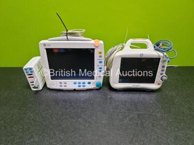 Job Lot Including 1 x GE B30 Patient Monitor (Powers Up Damage to Casing - See Photo) with 1 x GE E-PSMP-01 Module Including ECG, SpO2, NIBP, T1/ T2, P1/P2 and NIBP Option and 1 x GE Dash 3000 Patient Monitor (Powers Up) Including ECG, NBP, SpO2, BP1/3, B